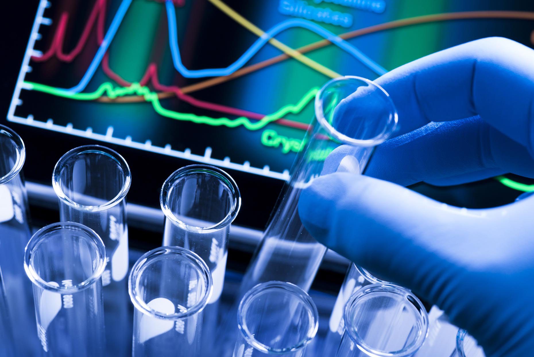 Test tube rack in a laboratory